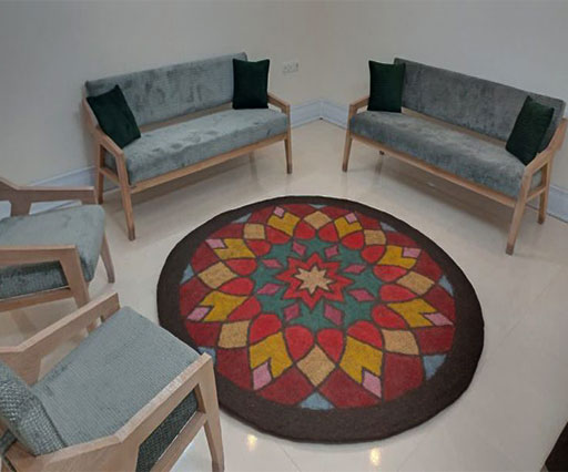 Modern wool felt rug
